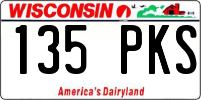 WI license plate 135PKS