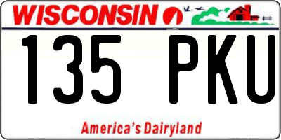 WI license plate 135PKU