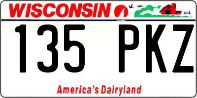 WI license plate 135PKZ