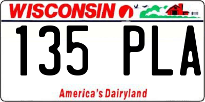 WI license plate 135PLA