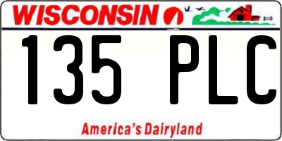 WI license plate 135PLC