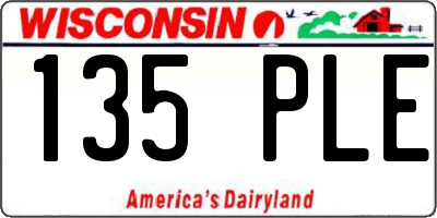 WI license plate 135PLE