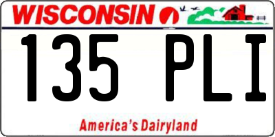 WI license plate 135PLI