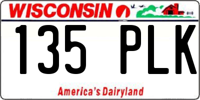 WI license plate 135PLK