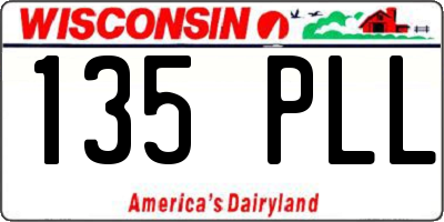 WI license plate 135PLL