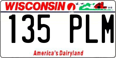 WI license plate 135PLM