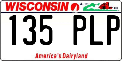 WI license plate 135PLP