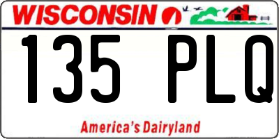 WI license plate 135PLQ
