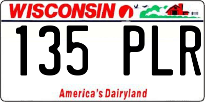 WI license plate 135PLR