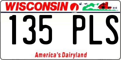 WI license plate 135PLS