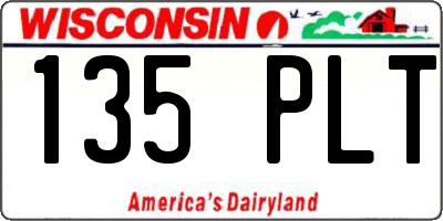 WI license plate 135PLT