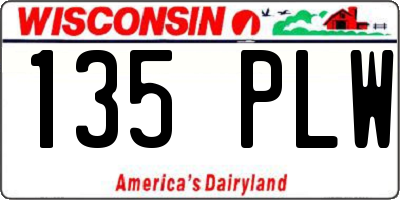 WI license plate 135PLW