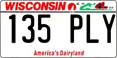 WI license plate 135PLY