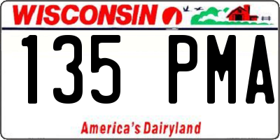 WI license plate 135PMA
