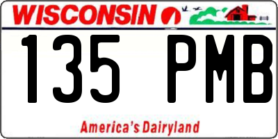 WI license plate 135PMB