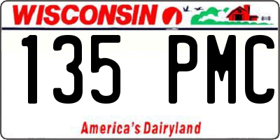 WI license plate 135PMC
