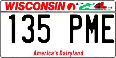 WI license plate 135PME