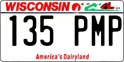 WI license plate 135PMP