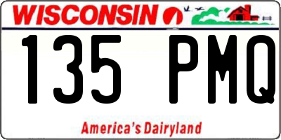 WI license plate 135PMQ