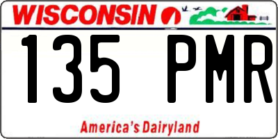 WI license plate 135PMR