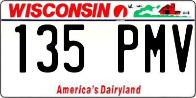WI license plate 135PMV