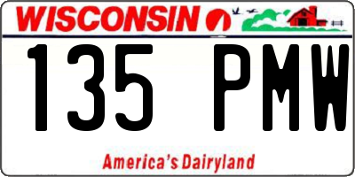 WI license plate 135PMW