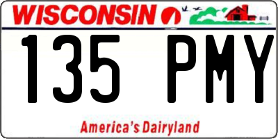 WI license plate 135PMY