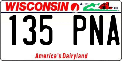 WI license plate 135PNA