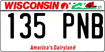 WI license plate 135PNB