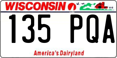 WI license plate 135PQA