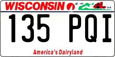 WI license plate 135PQI