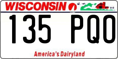 WI license plate 135PQO