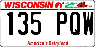 WI license plate 135PQW
