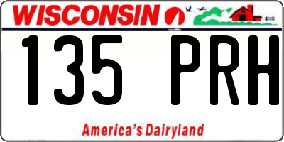 WI license plate 135PRH