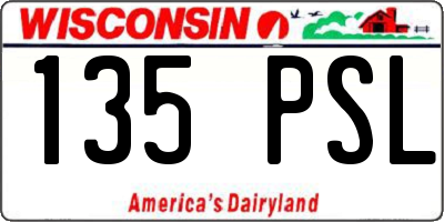 WI license plate 135PSL