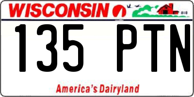 WI license plate 135PTN