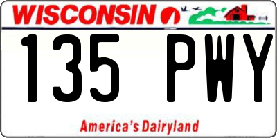 WI license plate 135PWY