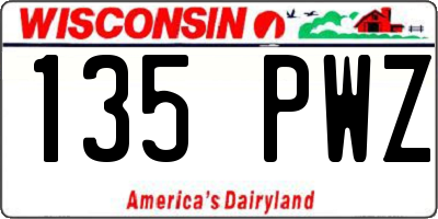 WI license plate 135PWZ