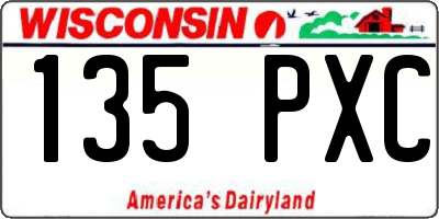 WI license plate 135PXC