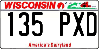 WI license plate 135PXD