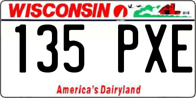 WI license plate 135PXE