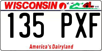 WI license plate 135PXF