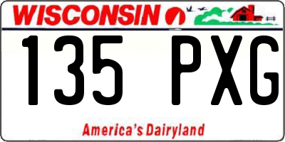 WI license plate 135PXG