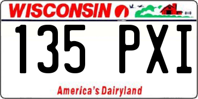 WI license plate 135PXI
