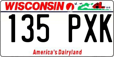 WI license plate 135PXK