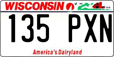 WI license plate 135PXN