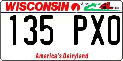 WI license plate 135PXO