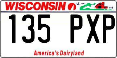 WI license plate 135PXP