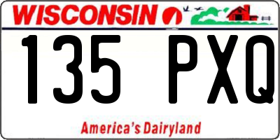 WI license plate 135PXQ