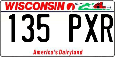 WI license plate 135PXR